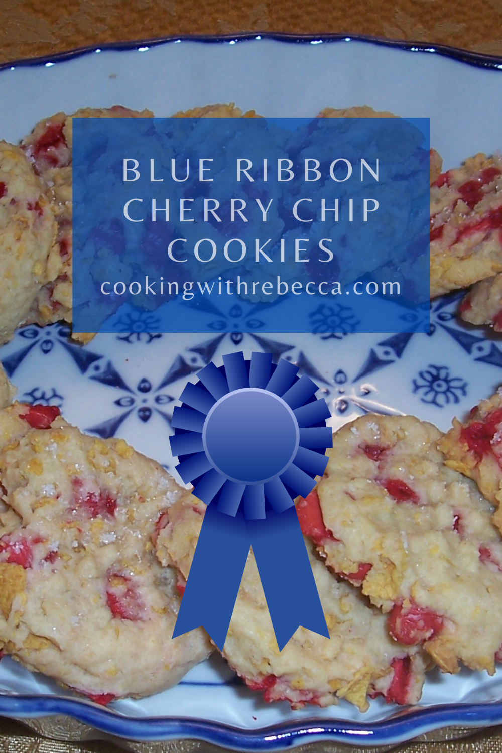 blue ribbon cherry chip cookies pin