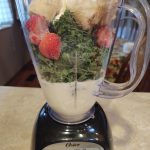 strawberry kale smoothie in blender